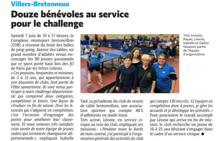 Le Bénévolat au sein de notre Club 